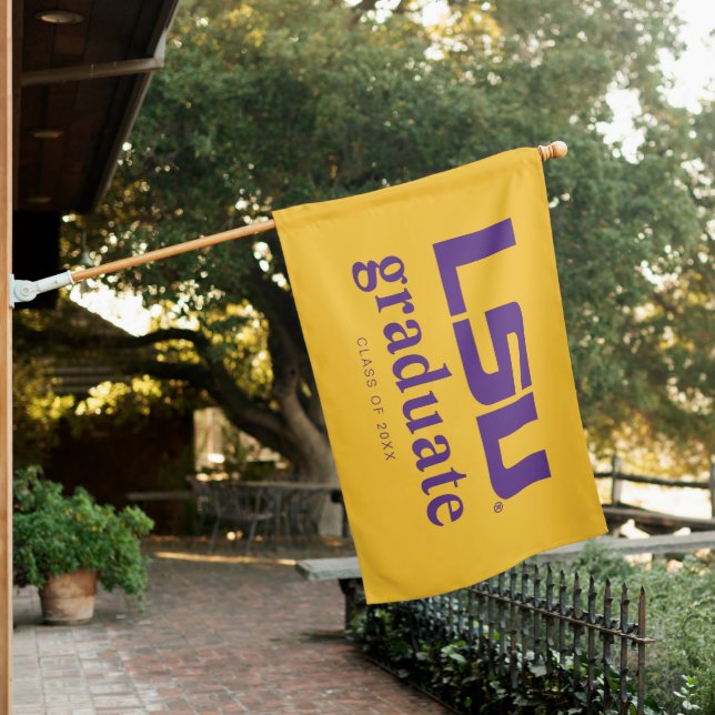 Louisiana State University Graduation House Flag (In SItu)