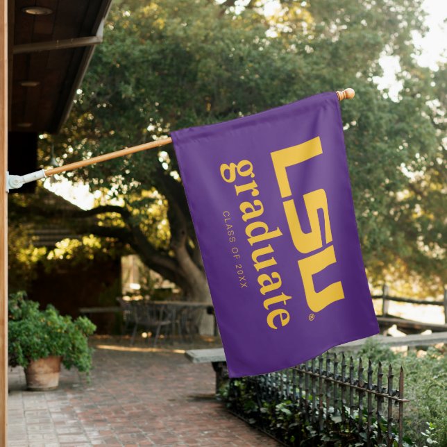 Louisiana State University Graduation House Flag (In SItu)