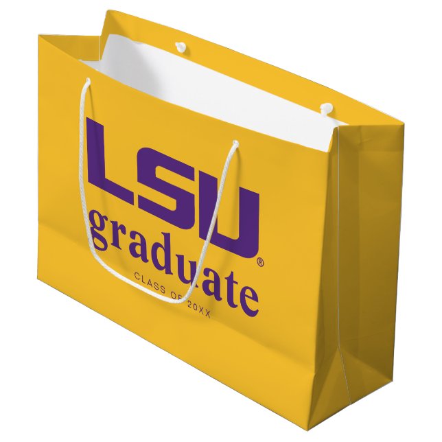 Louisiana State University Graduation Large Gift Bag (Front Angled)
