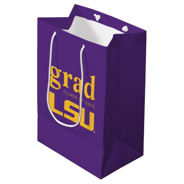 Louisiana State University Graduation Medium Gift Bag (Front Angled)