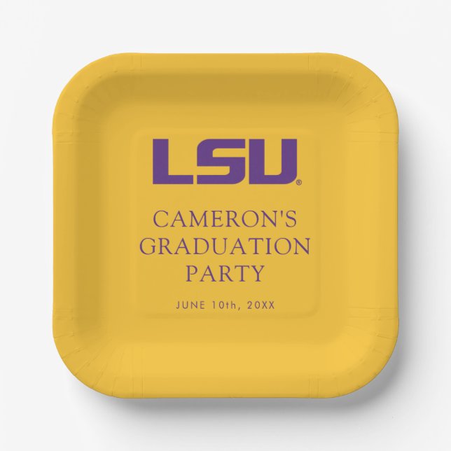 Louisiana State University Graduation Paper Plates (Front)