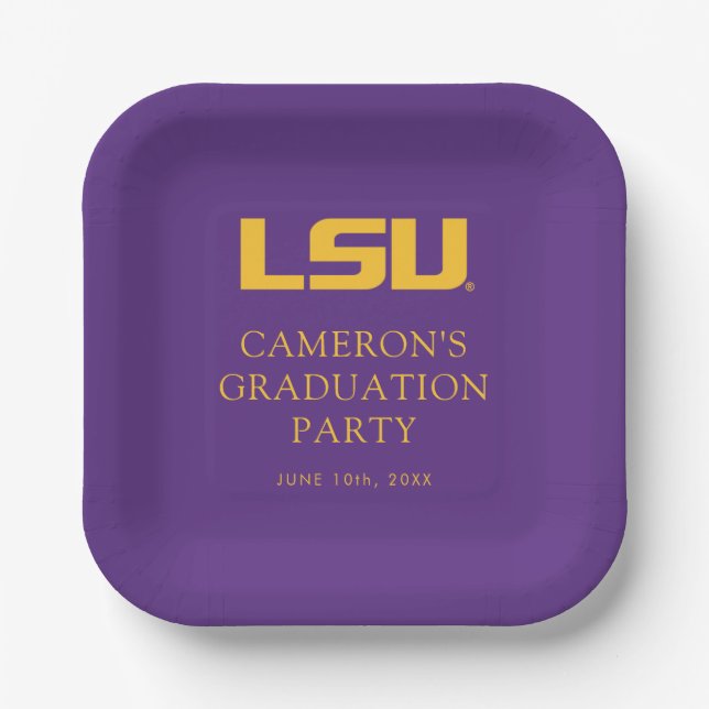 Louisiana State University Graduation Paper Plates (Front)