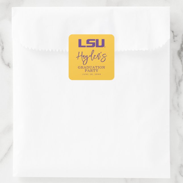 Louisiana State University Graduation Square Sticker (Bag)