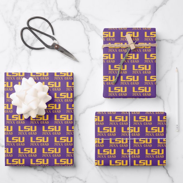 Louisiana State University Graduation Wrapping Paper Sheets (Front)