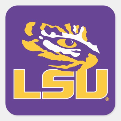 Louisiana State University  Tiger Eye Square Sticker