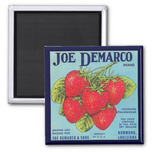 Louisiana Stawberry Crate Label Magnet