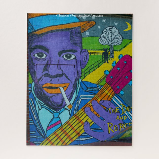 Louisiana Street Art.Christmas Greetings Jigsaw Puzzle (Vertical)