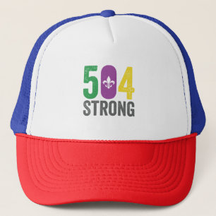 Louisiana Strong 504 NOLA Strong Mardi Gras Trucker Hat