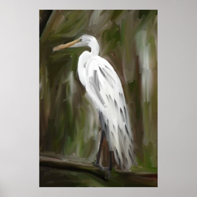 Louisiana Swamp Crane Poster (Front)