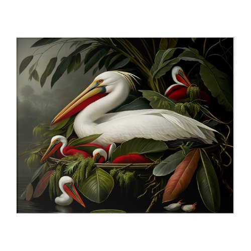 Louisiana Swamp Red Pelican Acrylic Print