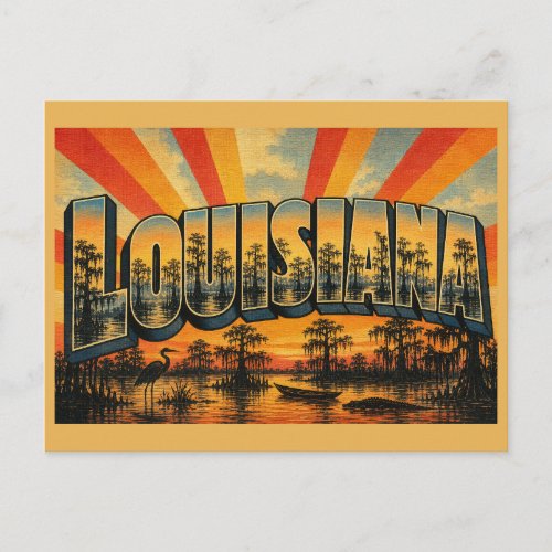 Louisiana Swamps Bayous Spanish Moss Art Postcard