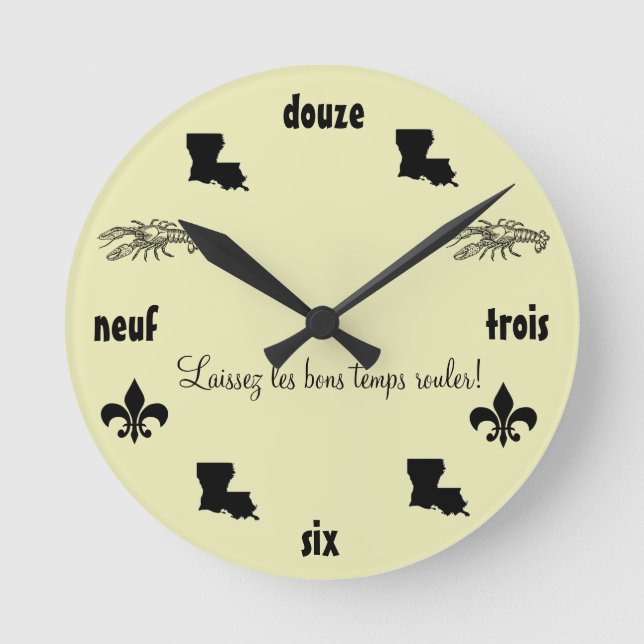 Louisiana Themed Cajun French Clock (Front)