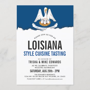 Louisiana Themed Cuisine | Party Flag Invite by HappyPlanetShop at Zazzle