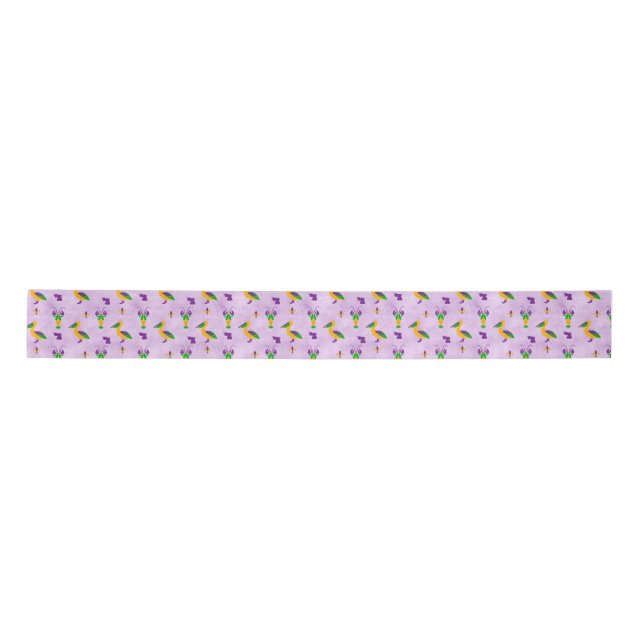 Louisiana Themed Mardi Gras Color Ribbon (Front)