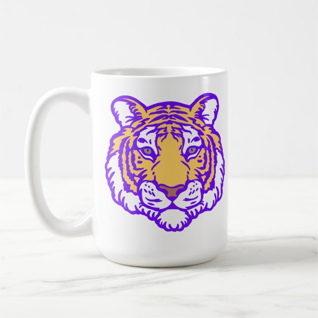 Louisiana Tiger Coffee Cup - Hand-Drawn Tiger (Left)