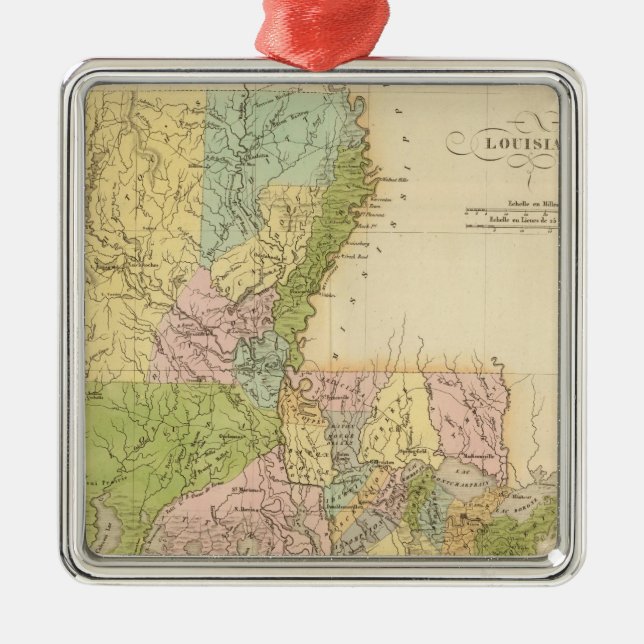 Louisiana US Metal Ornament (Front)