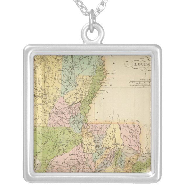 Louisiana US Silver Plated Necklace (Front)