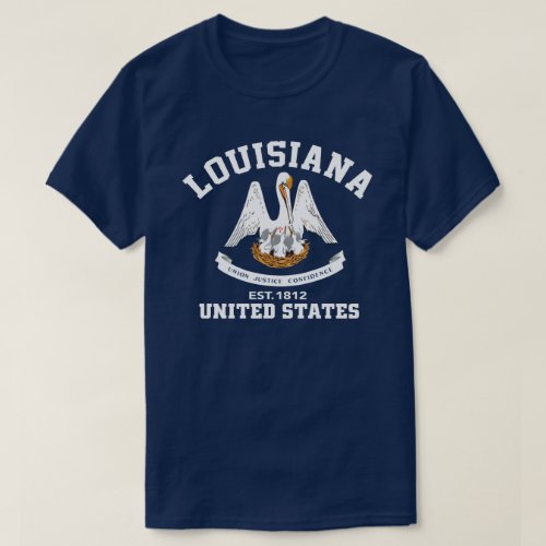 Louisiana USA Est 1812 Patriotic Flag T Shirt