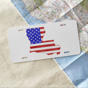 Louisiana USA silhouette state map License Plate