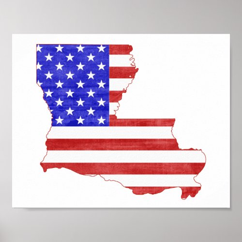 Louisiana USA silhouette state map Poster