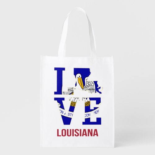 Louisiana USA state love Grocery Bag