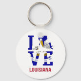 Louisiana State Flag Key Chain 2 Sided Key Ring