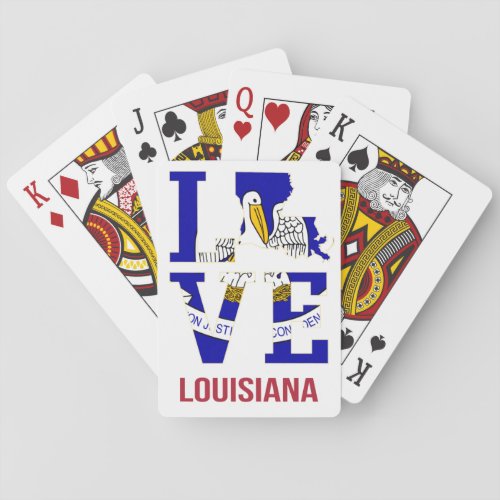 Louisiana USA state love Poker Cards