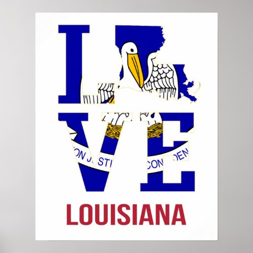 Louisiana USA state love Poster