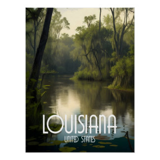 Louisiana USA Travel Poster