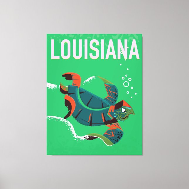 louisiana USA vintage travel poster art Canvas Print (Front)