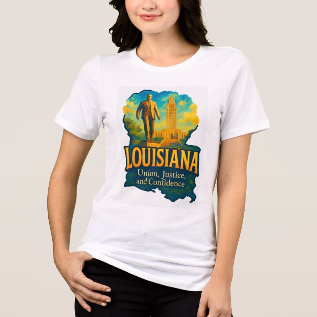  Louisiana vibrant artistic T-shirt design!  Tri-Blend Shirt (Front)
