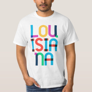 Louisiana Vintage Retro Pop Art 80s Primary Colors T-Shirt
