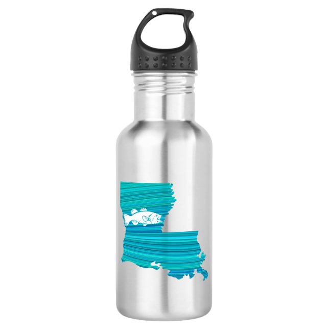 Louisiana Wave Fishing Stainless Steel Water Bottle (Front)