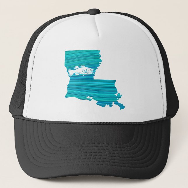 Louisiana Wave Fishing Trucker Hat (Front)