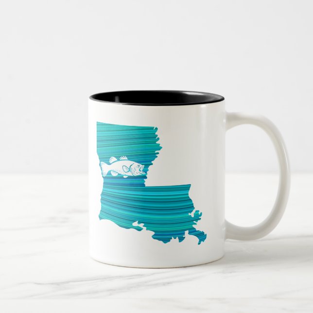 Louisiana Wave Fishing Two-Tone Coffee Mug (Right)