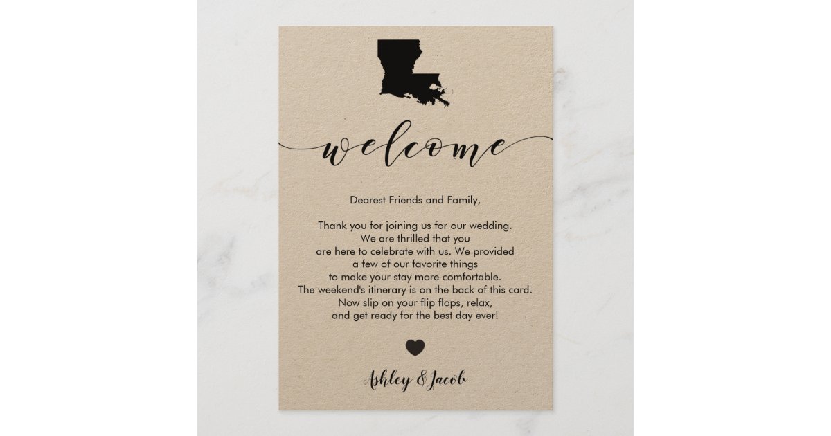 Wildflowers Wedding Welcome bag letter Flyer