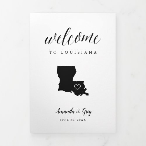 Louisiana Wedding Welcome Letter  Itinerary Tri_Fold Program
