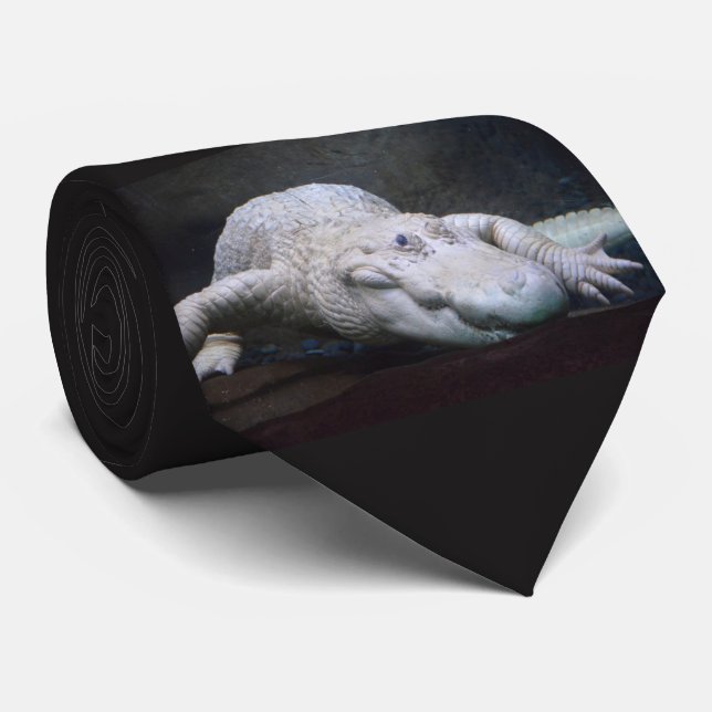 Louisiana White Alligator New Neck Tie (Rolled)