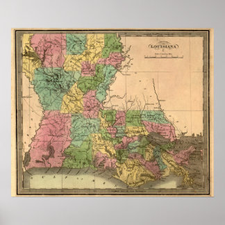 LouisianaPanoramic MapLouisiana Poster