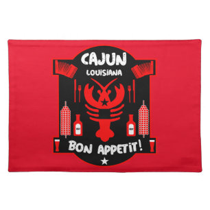 Louisiana's Cajun Foodies And Events    Cloth Placemat