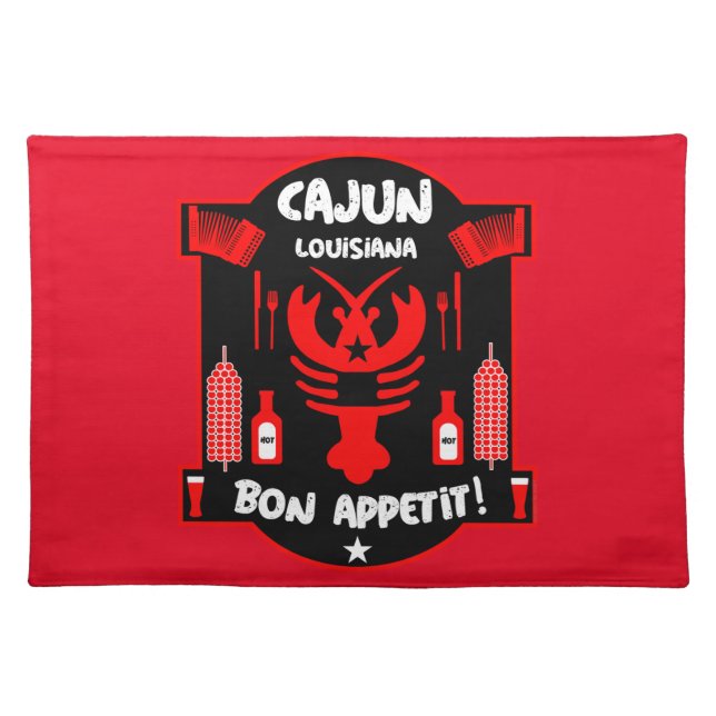 Louisiana's Cajun Foodies And Events    Cloth Placemat (Front)