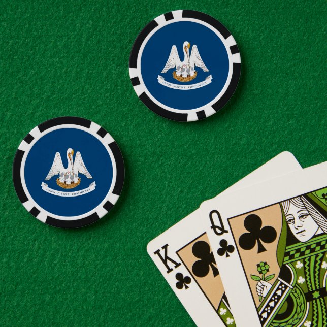 Louisianian Flag, Flag of Louisiana Poker Chips (Poker Table (Double))