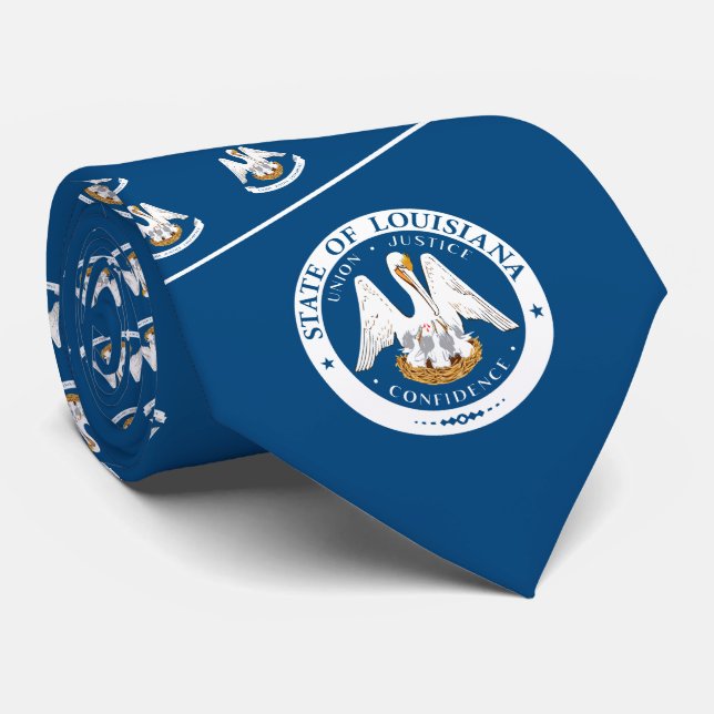 Louisianian Flag & Seal, Flag of Louisiana Neck Tie (Rolled)