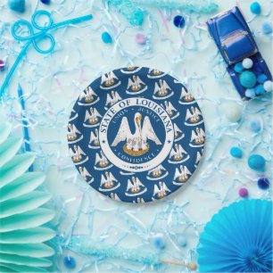 Louisianian Flag & Seal, Flag of Louisiana Paper Plates