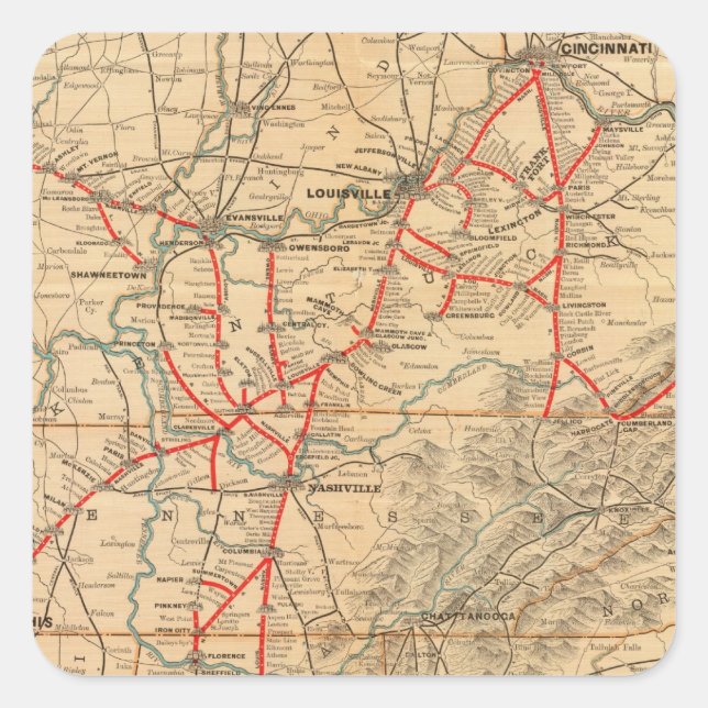 Louisville and Nashville Railroad Square Sticker (Front)
