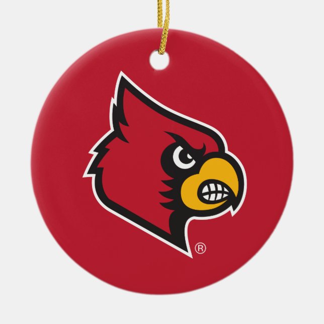 Louisville Cardinal Ceramic Ornament (Front)
