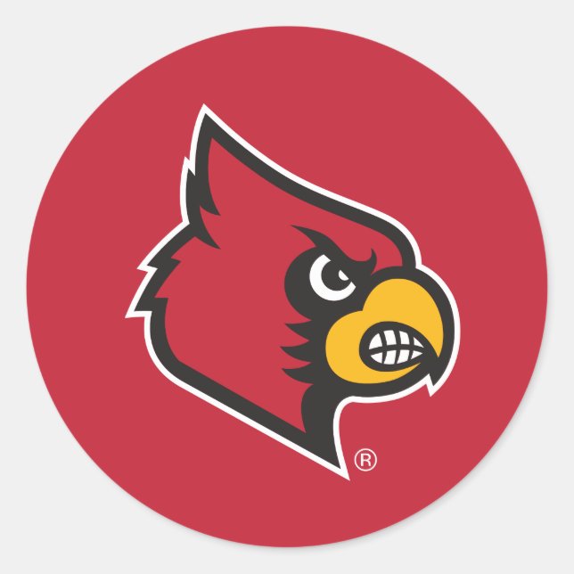 Louisville Cardinal Classic Round Sticker (Front)