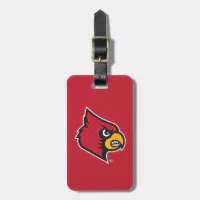 Black Louisville Cardinals Leather Luggage Tag