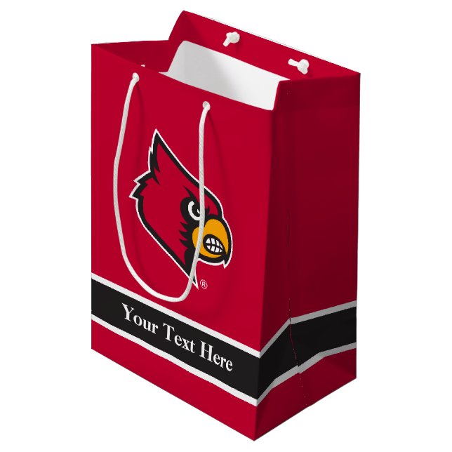 Louisville Cardinal Medium Gift Bag (Front Angled)