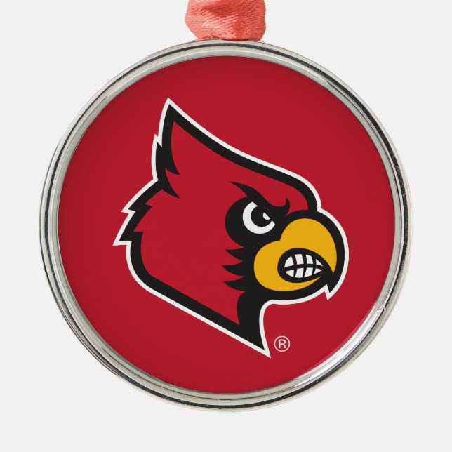 Louisville Cardinal Metal Ornament (Front)